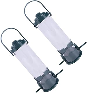 MERRYHAPY 2 peças alimentador de pássaros pequeno tubo dispensador de comida para pássaros alimentador de pássaros bandeja suspensa alimentadores de pássaros alimentadores de pássaros para pendurar ao ar livre alimentador de pássaros decoração de jardim ornamento tubo vidro
