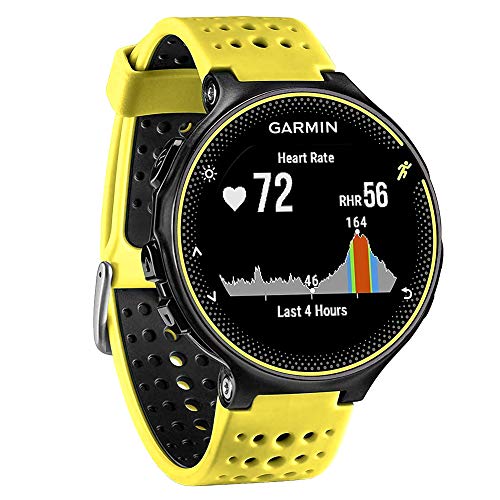 FunBand Correa para Garmin Forerunner 235, Banda de Reemplazo Silicona Suave Sports Pulsera para Garmin Forerunner 235/235 Lite/220/230/620/630/735XT/Approach S20/S5/S6 Smart Watch (Amarillo&Negro)