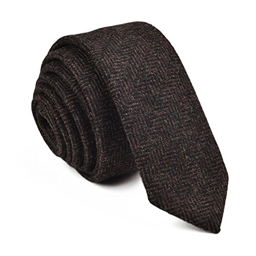 VOBOOMMens Necktie Skinny Tweed Pattern Woolen Neck Tie
