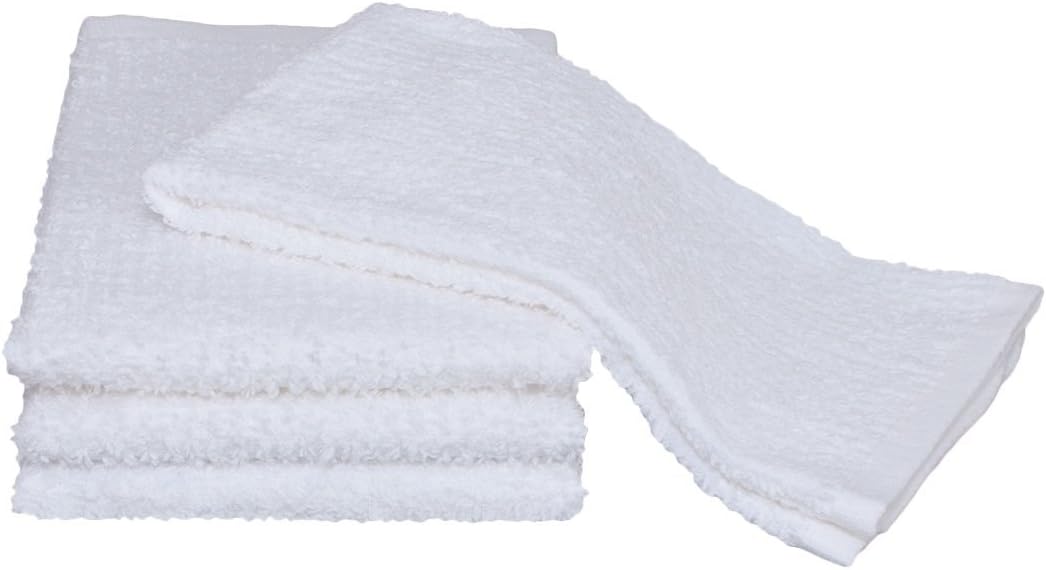 Atlas Towels Kitchen Bar Mop Cleaning Economy Towels, 24 Pack, 16x19, White Cotton Kitchen Towels, Bulk Barmops, for Resaturant & General Cleaning, Shop Towels and Rags, Eco-Friendly