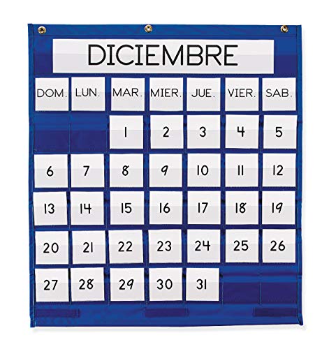 Pacon Pocket Chart, Monthly Calendar, Blue, 25" x 28", 1 Chart