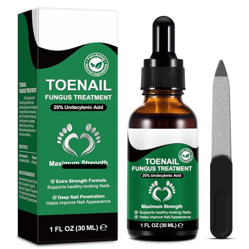 Toenail Treatment with 25% Undecylenic Acid, Nail Renewal, Promotes Nails Health,Enrich Jojoba Oil and Vitamin E Nourish Nail & Skin,Safe & Gentle Repairing Damaged Nails