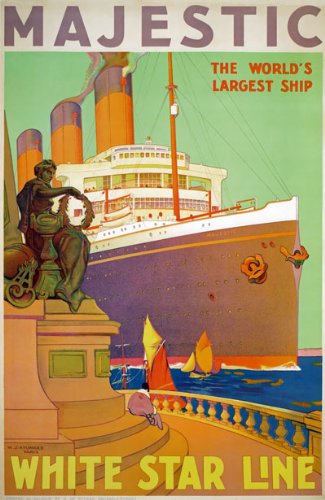 Amazon.com: TX232 Vintage White Star Line Majestic Shipping Cruise