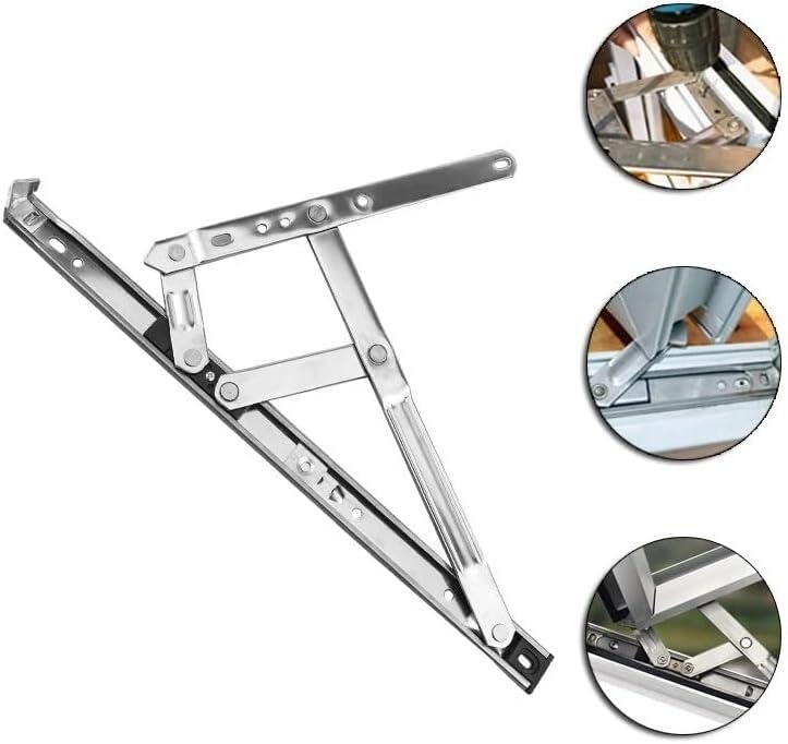 Cerniera Per Finestra A Battente 16 Pollici - Supporto In Acciaio Inox Argento - Foto 4