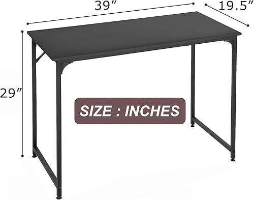 Miniatura 8 de Escritorio para computadora de 39 pulgadas, escritorio de oficina en casa, mesa de estudio, escritorio de PC de estilo moderno y simple con marco de