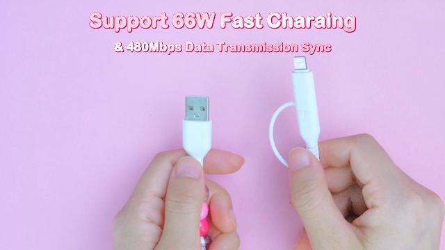 Image of Aolcev USB C Cable 2 in 1 Multi USB A to USB C Fast Charging Cable 3.3FT