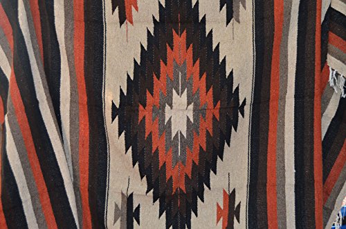 Galaxy Reborn Mexican Blanket Tribal Diamond Burnt Umbre 80 x 48 Authentic Premium XLarge Handwoven Southwestern Throw Serape Yoga Rug