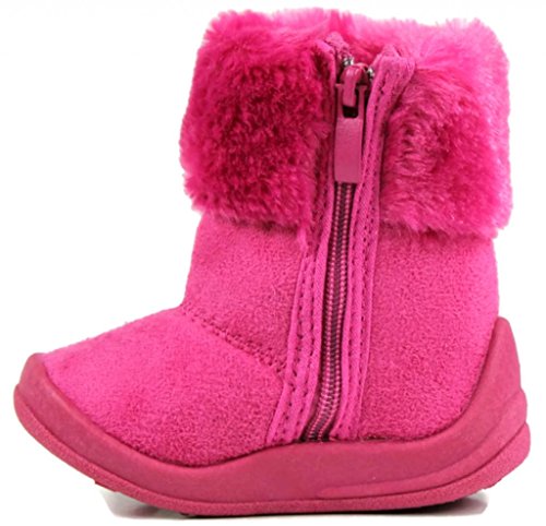 Kali Footwear Little Girl's Bany Flat Pom Pom Ankle Boot 7 Hot Pink3