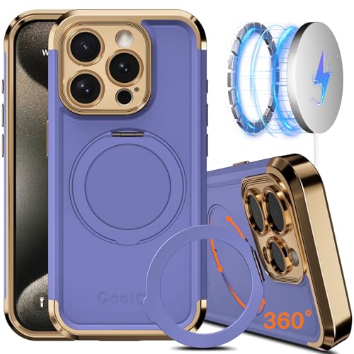 COOLQO for iPhone 14 Pro Max Case 6.7'' Upgraded 360° Spin Magnetic Stand