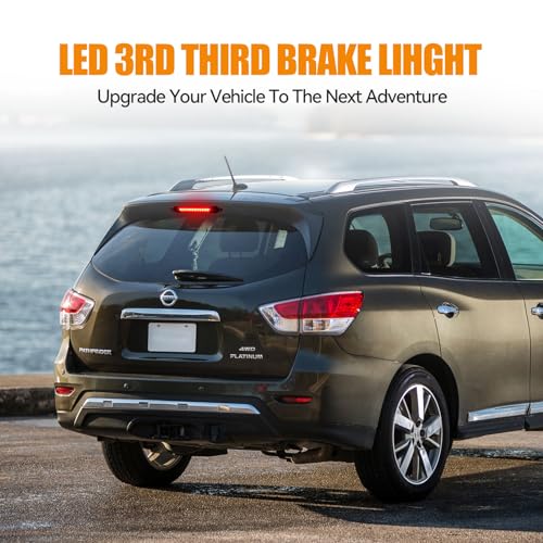 Image of Third 3rd Brake Light LED for 2005-2015 Nissan Armada, High Mount Rear Brake Lights Assembly for 2004-2010 Infiniti QX56, Waterproof Center Cab Lamp Stop Light, Red Lens