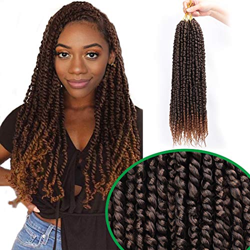 Pretwisted Passion Twist Hair Extensions 9 Packs Water Wave Crochet Braid Synthetic Pretiwst Crochet Hair Extensions for Women(Color:T30#)