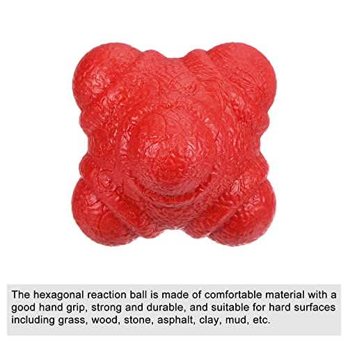 Patikil Bounce Reaction Balls, Coordination Ball Agility & Speed Reflex Training Game Sports Ball Tpr Low Difficulty For Baseball Soccer Softball Basketball, Red #TOP2