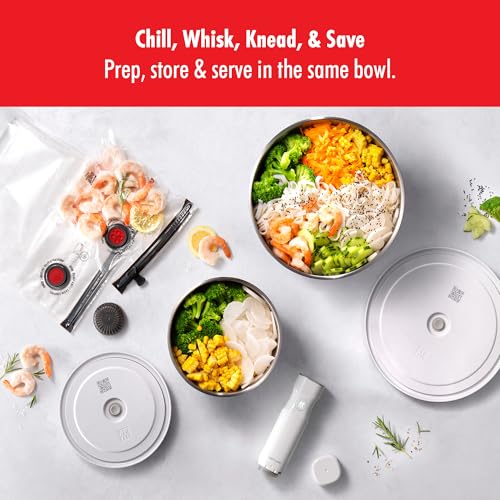Image of ZWILLING Fresh & Save BOWLS 9-pc Stainless Steel Vacuum Bowl Starter Set, Airtight Food Storage Containers for Meal Prep and Leftovers, Durable, BPA-Free, Stackable