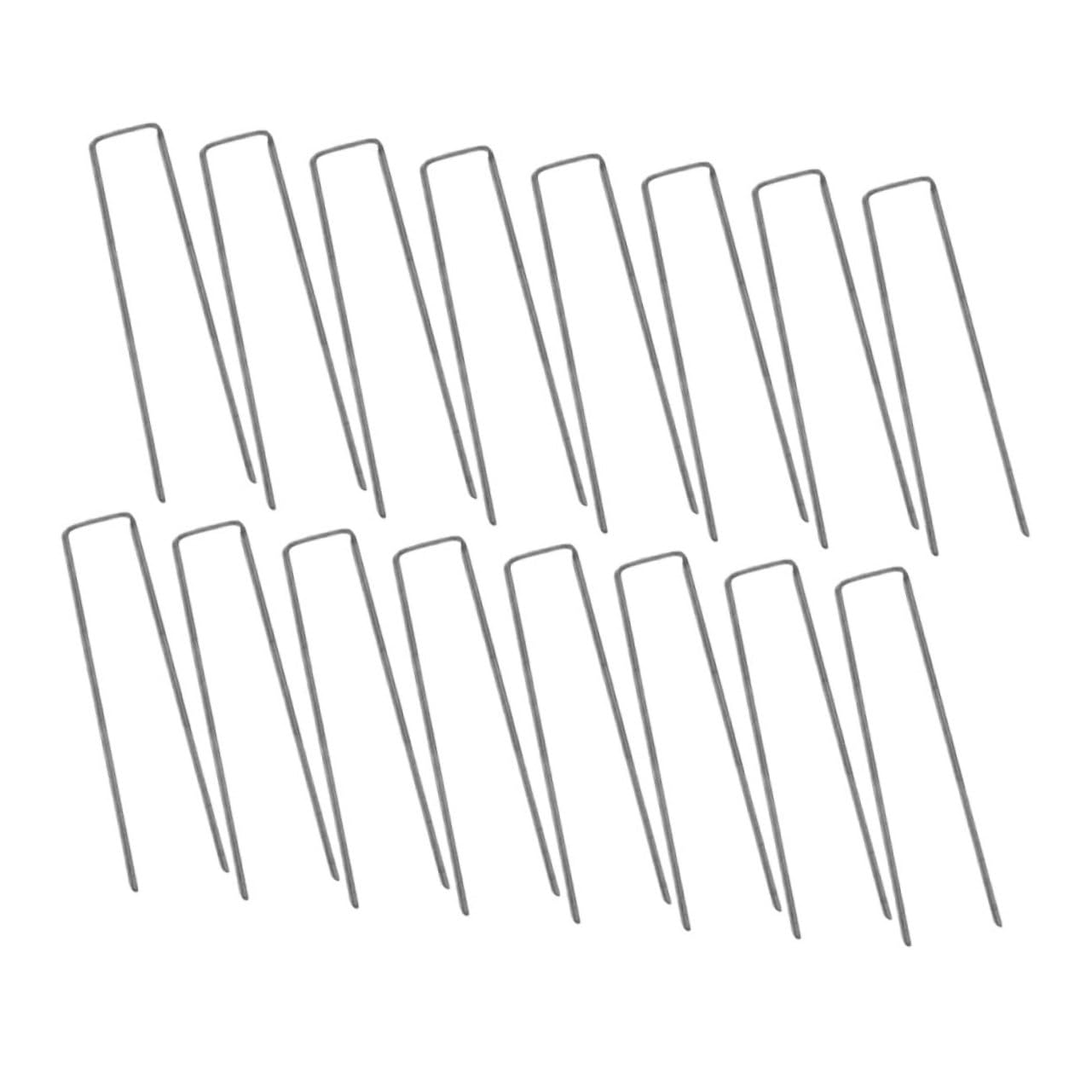 BCOATH U-Type Artificial Lawn Staples 50pcs Steel Material Versatile for Ground Anchoring and Garden Dec