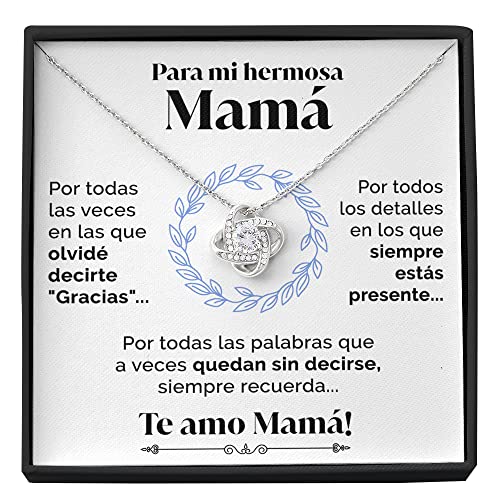 SOFIA FERRER Dia De La Madre Regalos Originales, Colgante Plata 925, Regalo Dia De La Madre, Collar De Plata De Ley, Ideas De Regalo Para Mamá, Cumpleaños Mamá (Gracias)