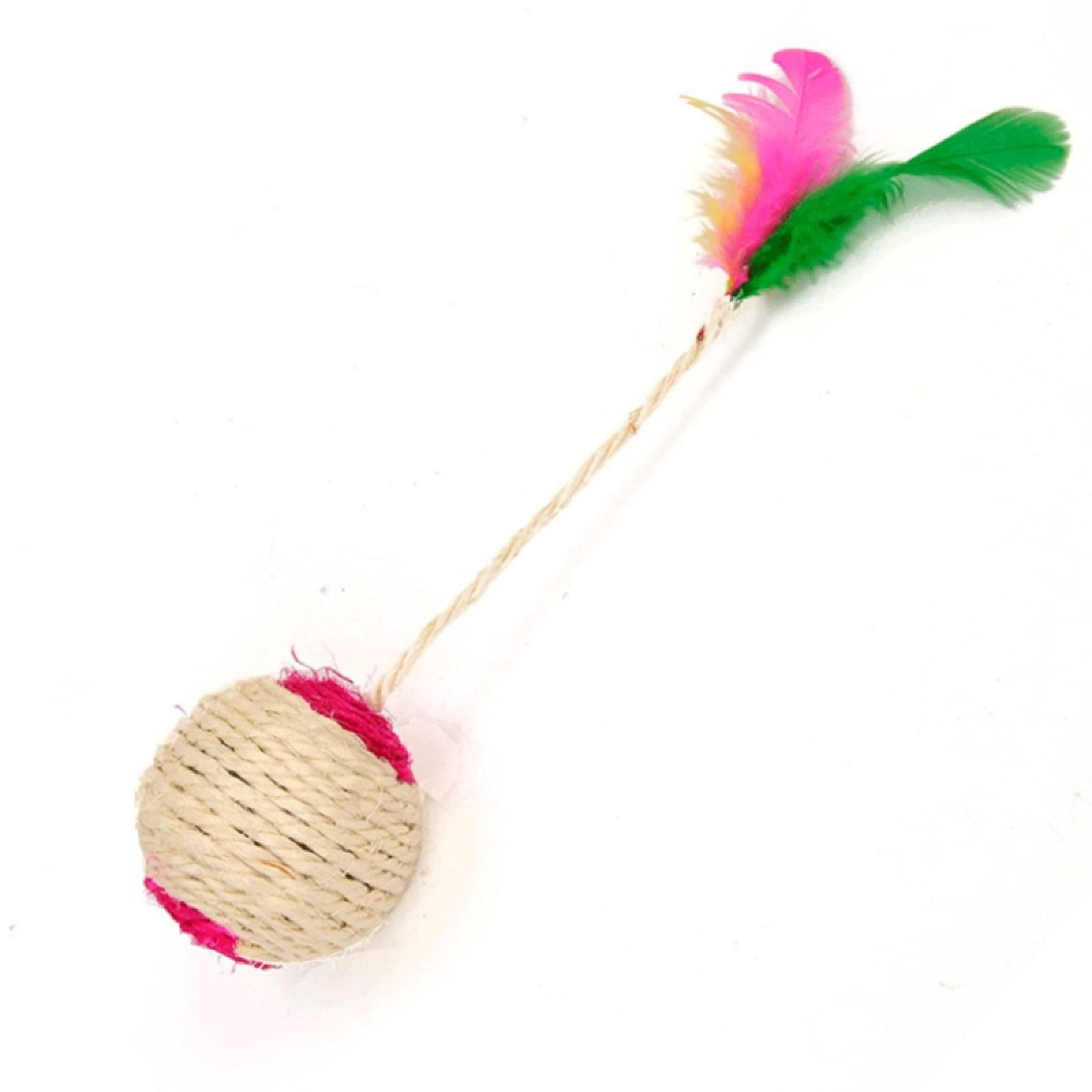 Juguetes para Gatos, Pelota rascadora de sisal for Gatos, Juguete Interactivo Entrenamiento for Gatitos, Plumas, 2 Unidades