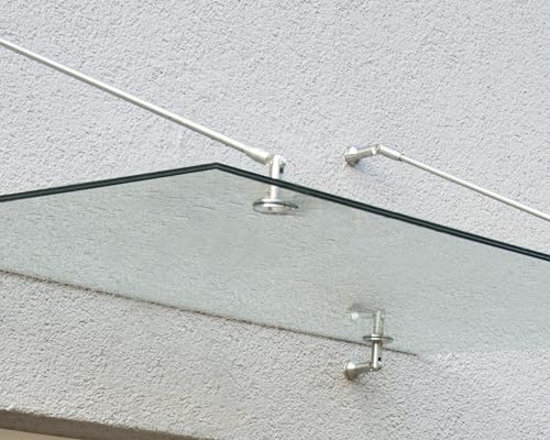 Palram Canopia by Vordach für Haustür Taurus 1500 Pultvordach 150 x 90 cm Silber Sonnenschutz Haustürvordach inkl. Regenrinne