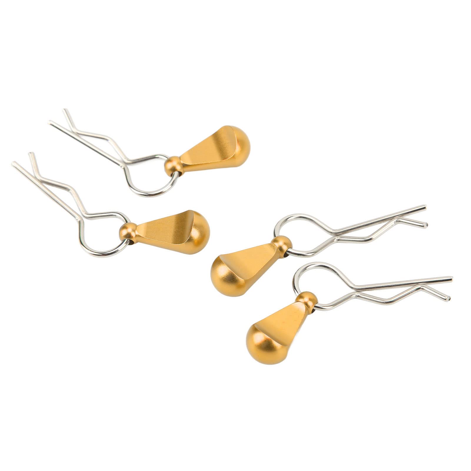 RC Car Body Clips Pull Tabs High Durability Metal Easy Installation 1/10 Body Clips Pull Tabs Replacement Part for RC Car (Gold)