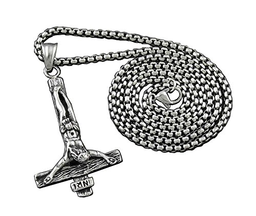 Men Cross of St Peter Stainless Steel Anti Cross Inverted Cross pendan Necklace2