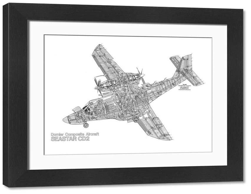Media Storehouse Framed 16x12 Photo of Dornier Seastar CD2 Cutaway Drawing (1569865)