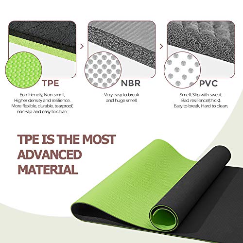 image for YXwin Yoga Mat, Classic 1/4 Inch Thick, Non Slip Pro Yoga Mat, Eco Fri