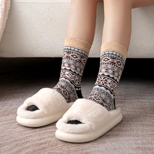 Image of Clothirily Wool Socks for Women, Thick Knit Winter Warm Boot Wool Socks