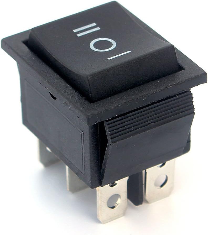 6 Interruttori A Bilanciere DPDT On/Off/On - 16A 250V - Nero Per Auto E Imbarcazioni