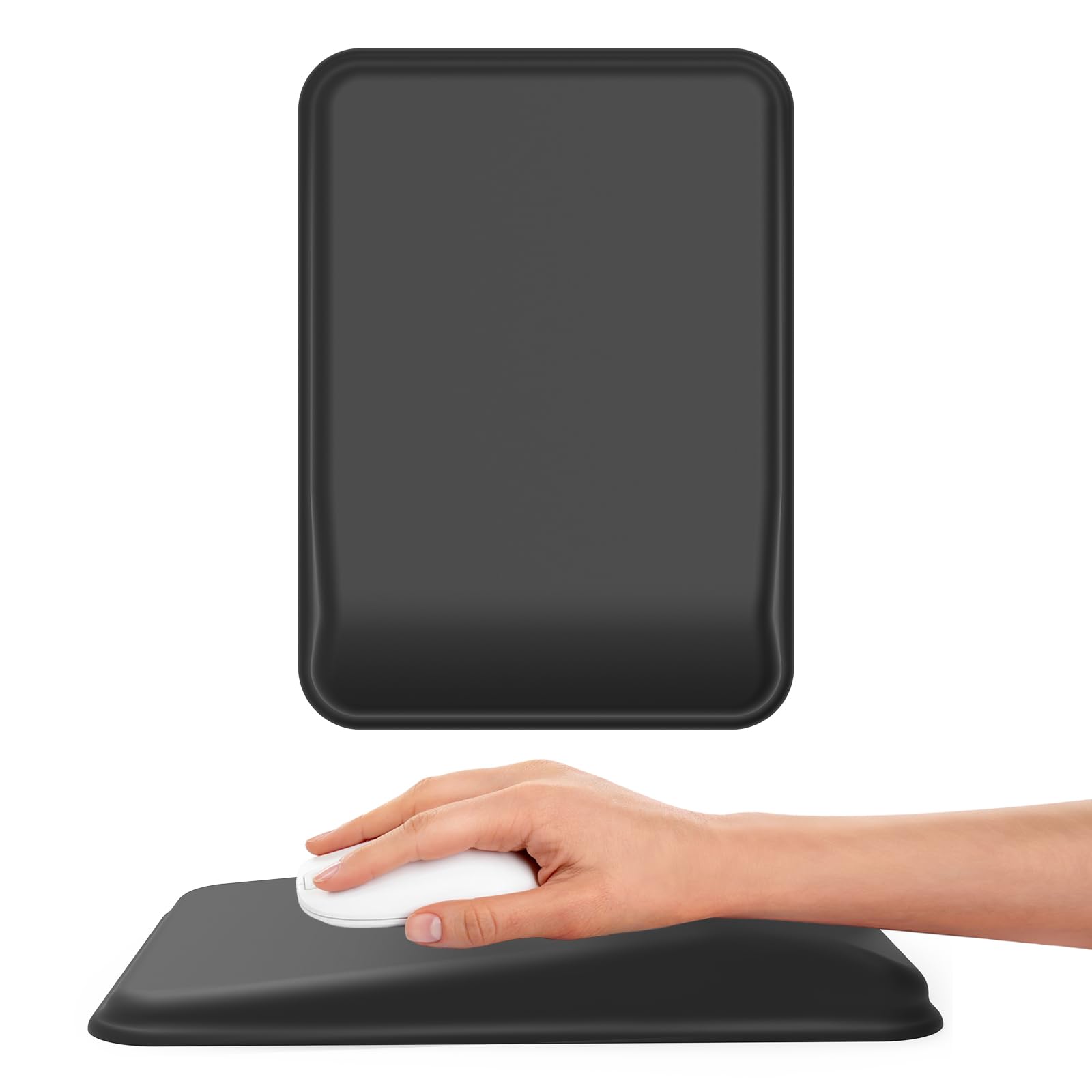 Ergonomic Mouse Pad with Wrist Rest, Mouse Pad with Wrist Support, Memory Foam Mousepad Wrist Rest with Non-Slip PU Base for Laptop and Computer Desk