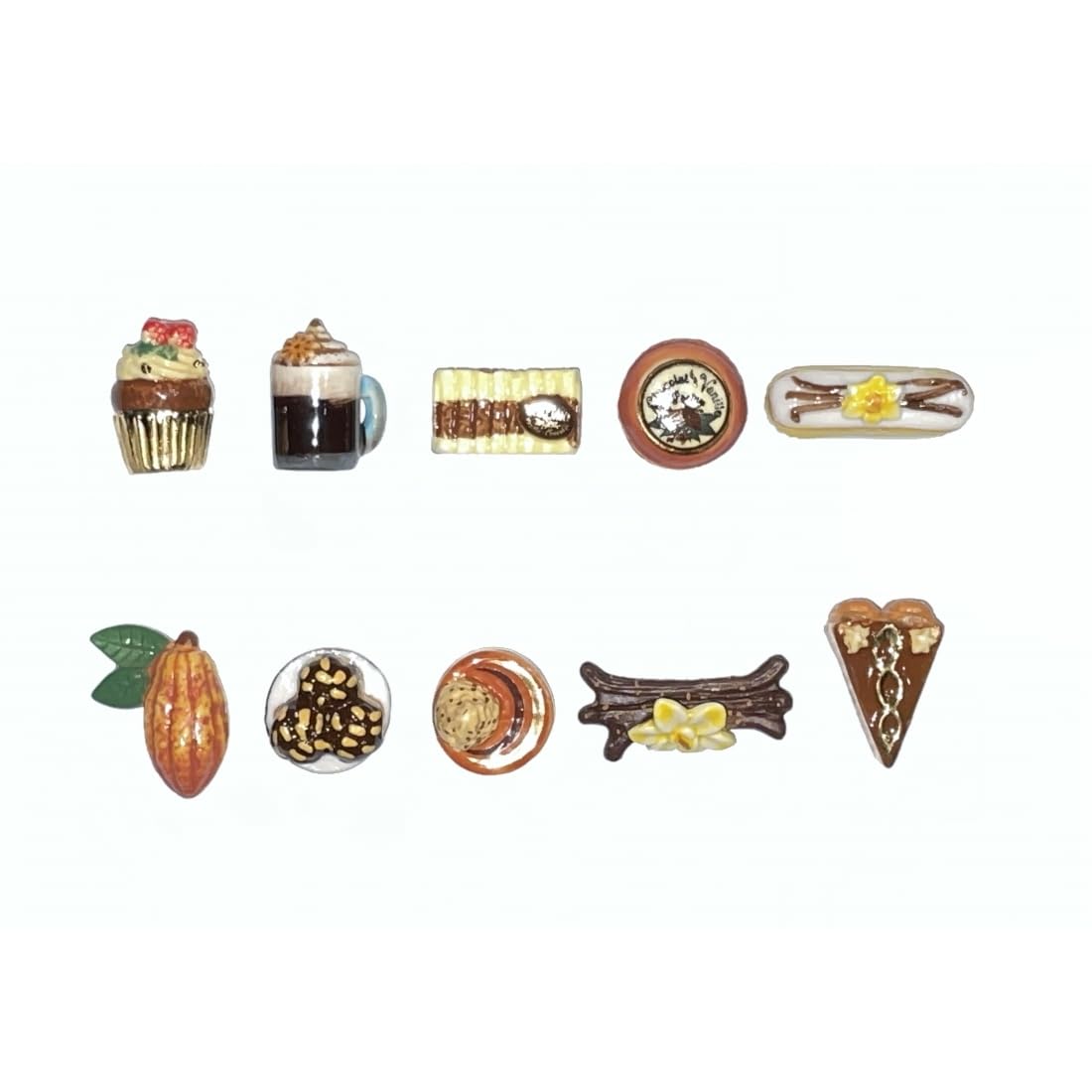 fèves thème Vanille Chocolat - Fèves de Collection pour Galette de Rois Epiphanie - Fèves Multicolores