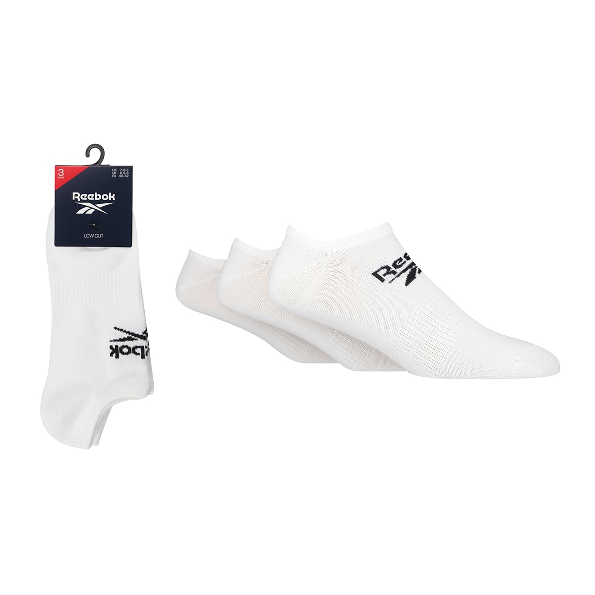 Reebok  Core Low Cut Trainer Socks - White - 6.5-8