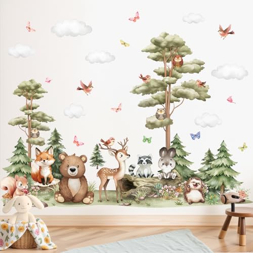 Pegatinas de pared animales bosque grandes Peelora miniatura 1