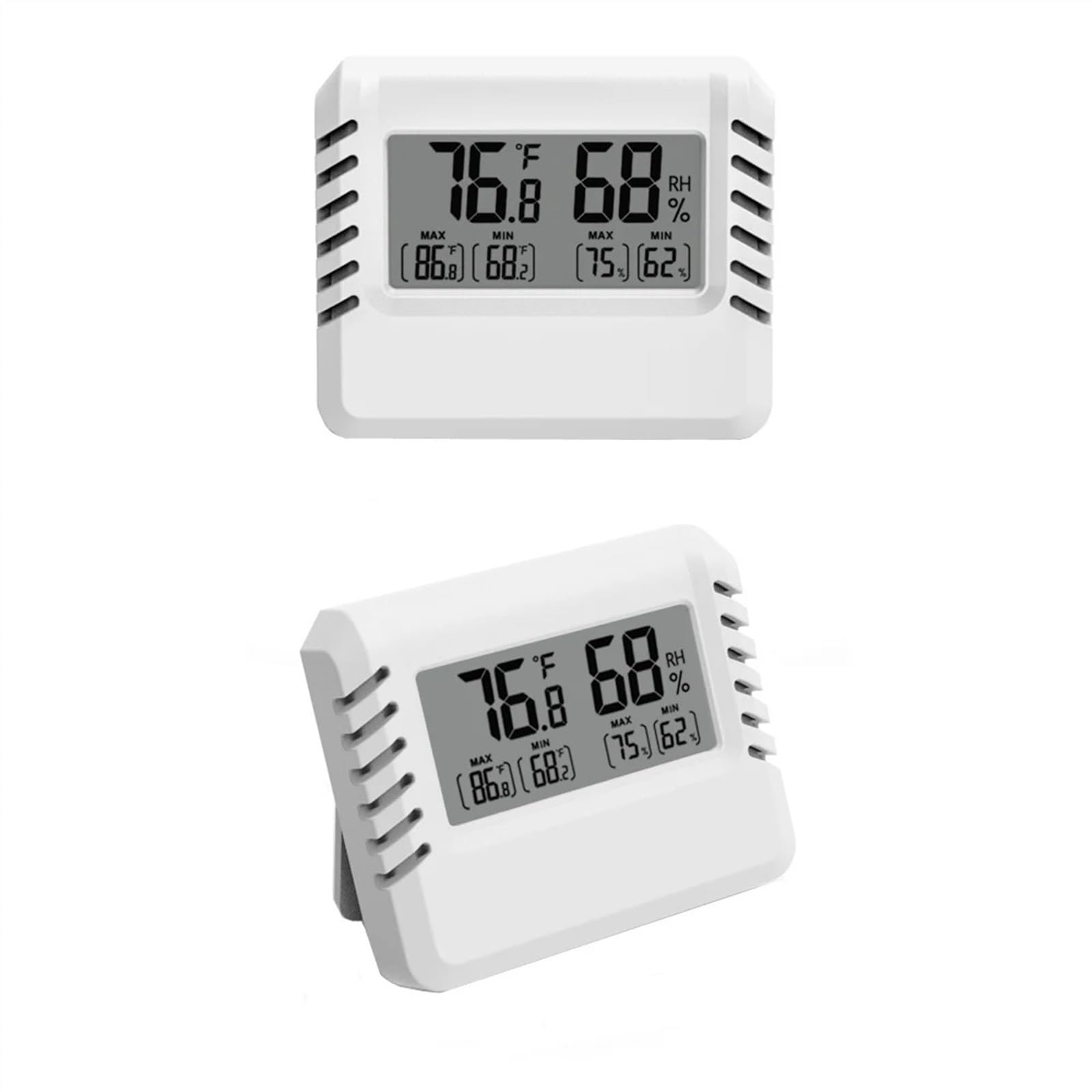 Cyfrowy wewnętrzny czujnik temperatury LCD, miernik wilgotności, termometr, higrometr, wskaźnik przełączania °C/°F (biały)