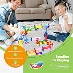 PicassoTiles Marble Exécuter 120 Pièces Magnétique Bâtiment Blocs Magnet Tile de construction Jouet Playset STEM Apprentissage Bloc éducatif Développement du cerveau des enfants Jouets pour les garçons et les filles Âge 3 et vers le haut