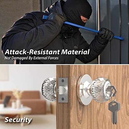 Vammcht Door Knob, Door Lock With Keys For Bedroom, Security Crystal Door Knobs With Lock For Bedroom Bathroom Front Office Interior Door (Entrance Lock Security) #TOP3