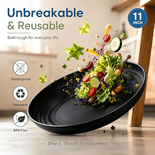 Image of 11In Wheat Straw Camping Plates,Unbreakable Microwave Safe Plates