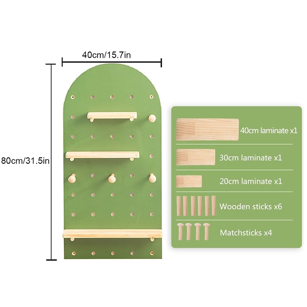 Pegboard-Wandhalterung, Pegboard-Panel-Kit zur Garagenaufbewahrung, DIY-Aufbewahrungsdisplay zum Aufhängen im Home-Office, (Farbe: Grün, Größe: 40 x 80 cm)
