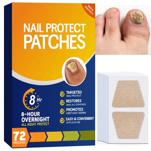 72 parches de uñas fúngicas, parches de tratamiento de hongos para uñas, almohadillas de tratamiento multiusos para reparación de uñas, parches de reparación de uñas, tratamiento de hongos para uñas