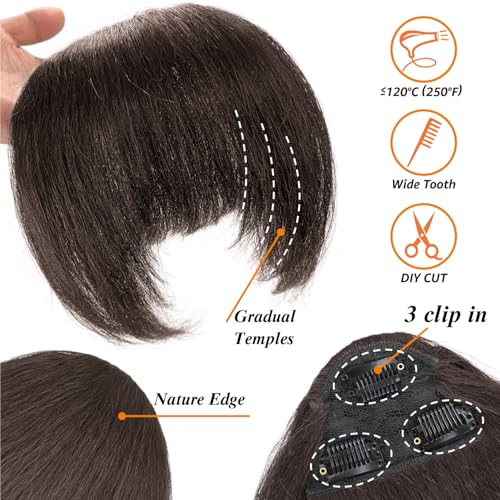 Rafabcici Ponytail Extension With Bangs,Yaki Curly Drawstring Ponytail Extension For Women 20 Inch Long Dark Brown Wavy Layered Pony Tails Hair Extensions Synthetic Clip In Ponytail Hairpiece thumb #3