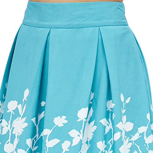 Image of Harpa Crepe Western Skirt Aqua