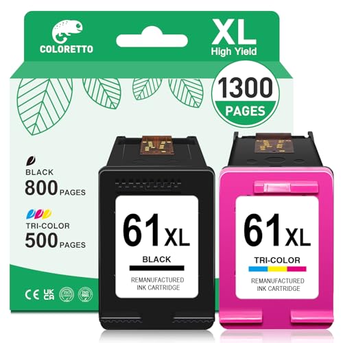 Cartouche d'encre reconditionnée 61 XL haut rendement pour des textes nets