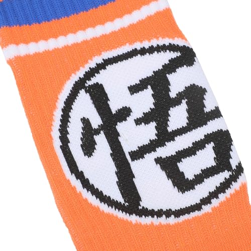 Bioworld Dragon Ball Super Kanji Men's Orange Athletic Crew Socks3