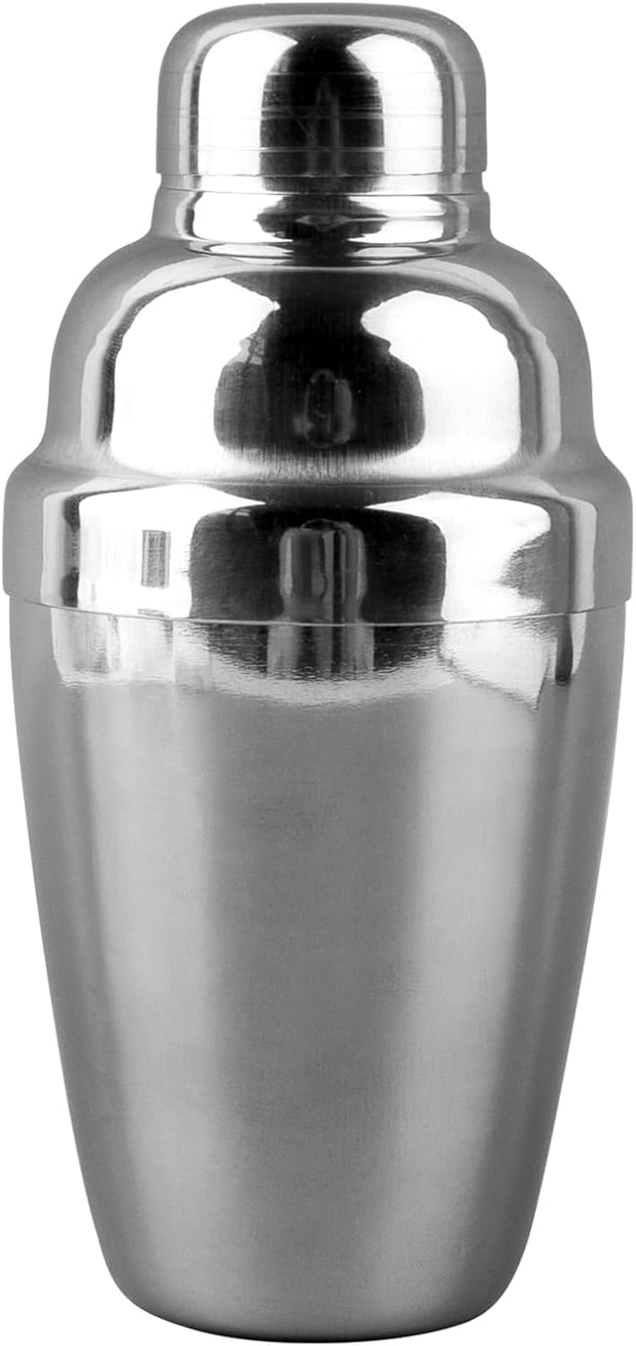 COOLBABY 250ml Stainless Steel Cocktail Shaker with Cap and Strainer, Ideal for Drink Mixing at Home, Bar, or Parties, Durable and Elegant Design (Silver)