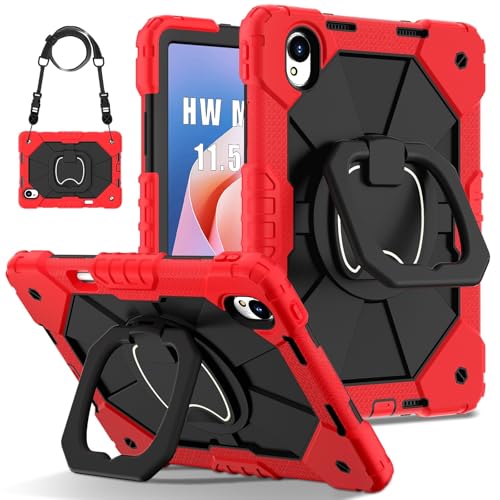 Coque pour Huawei Matepad 11.5S 2025 rouge robuste antichoc avec béquille