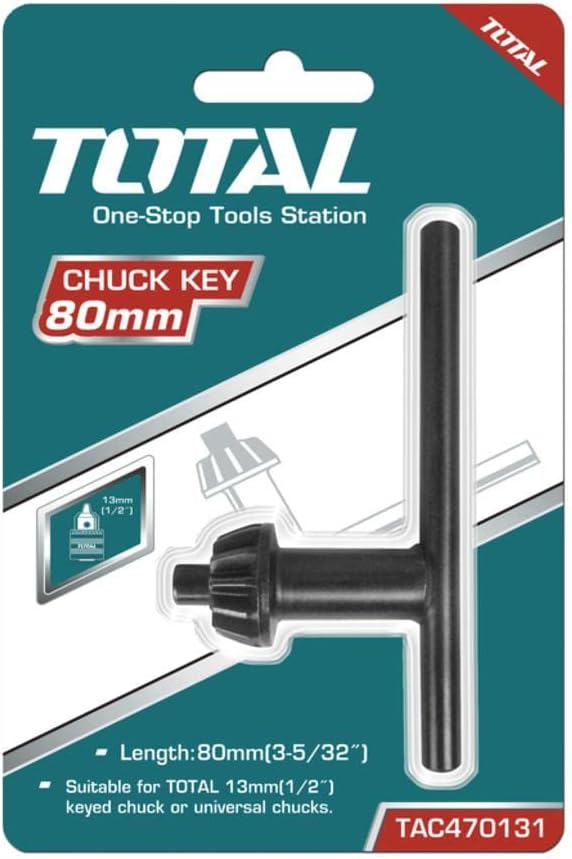 TOTAL TAC470131 Chuck Key Suitable for Keyed or Universal - 80mm