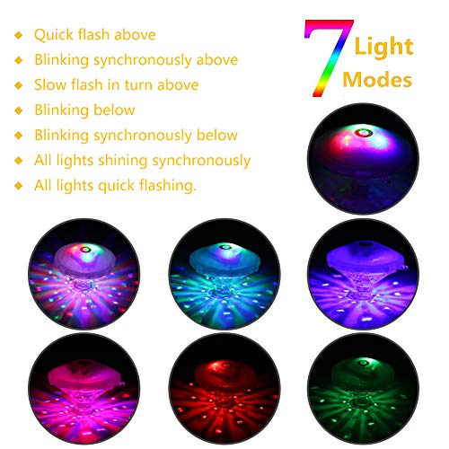 Coquimbo Swimming Pool Light, Battery Operated Baby Bath Hot Tub Lights Pool Accessories with 7 Modes LED Floating Pool Lights for Disco Pool Party Fountain or Pond Decorations