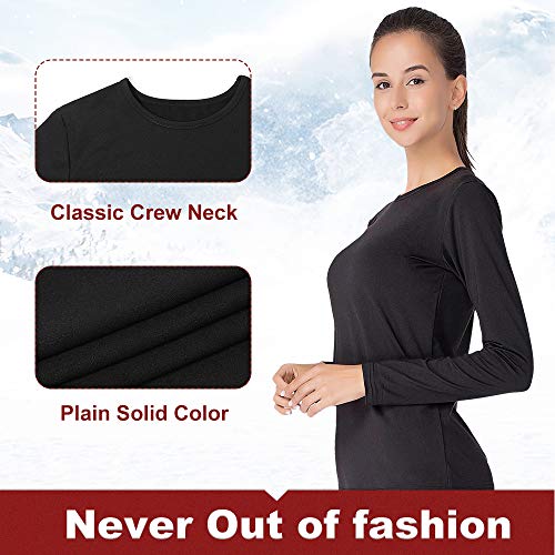 Mancyfit Thermal Underwear For Women Long Johns Set Fleece Lined Ultra Soft Black Small #TOP3