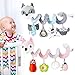 ODOMY Jouets pour Poussettes Petit Renard Spirale d’activité avec Jouets à Suspendre à la Poussette Cosy Bebe au Landau ou au Lit de Bébé(Gris Clair)