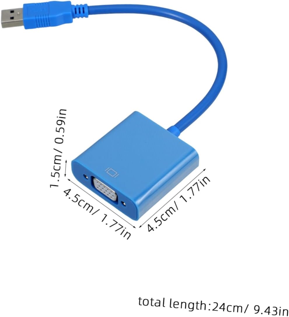 SMASOLO USB 3.0 to VGA Adapter Cable for Monitors Compatible Laptop Projector External Video Display Converter (Blue)