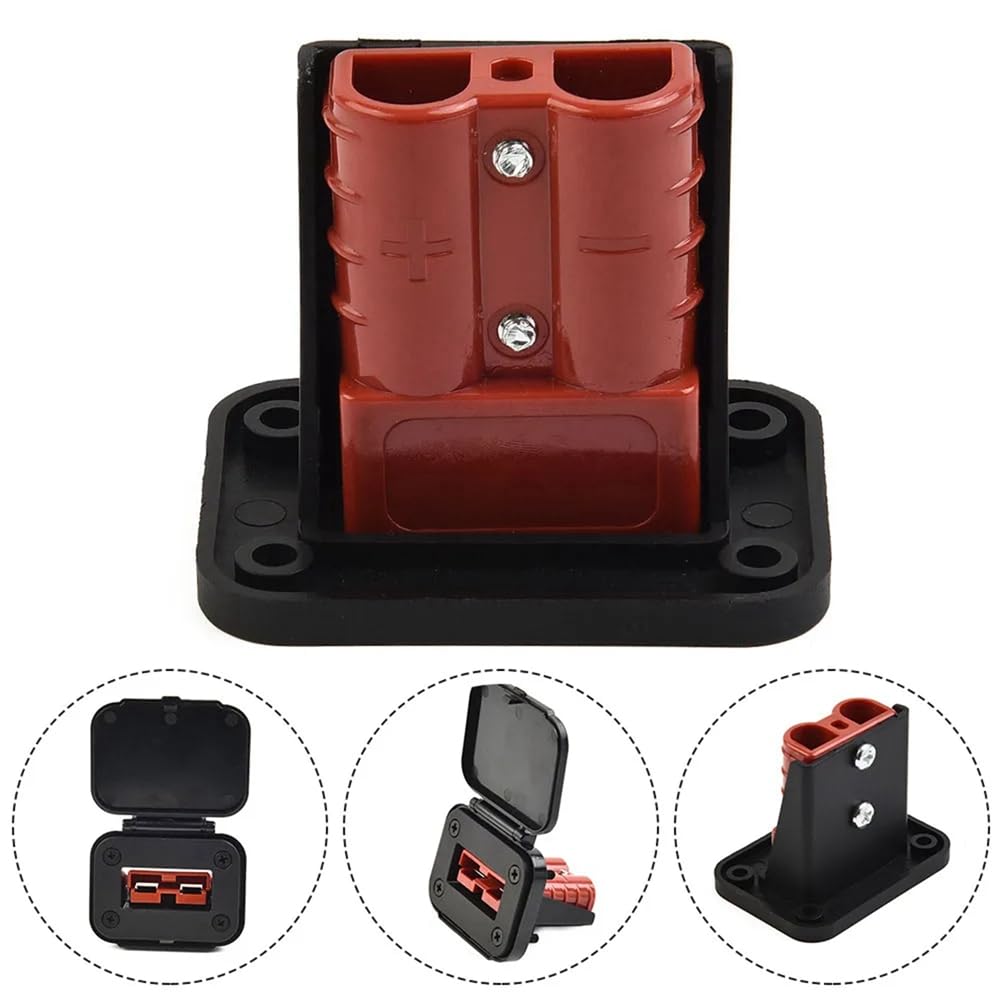 Anderson Presa A Incasso 50A Con Coperchio – Rosso – Per Camper, Barca, Solare – Compatibile Connettore Anderson - 4