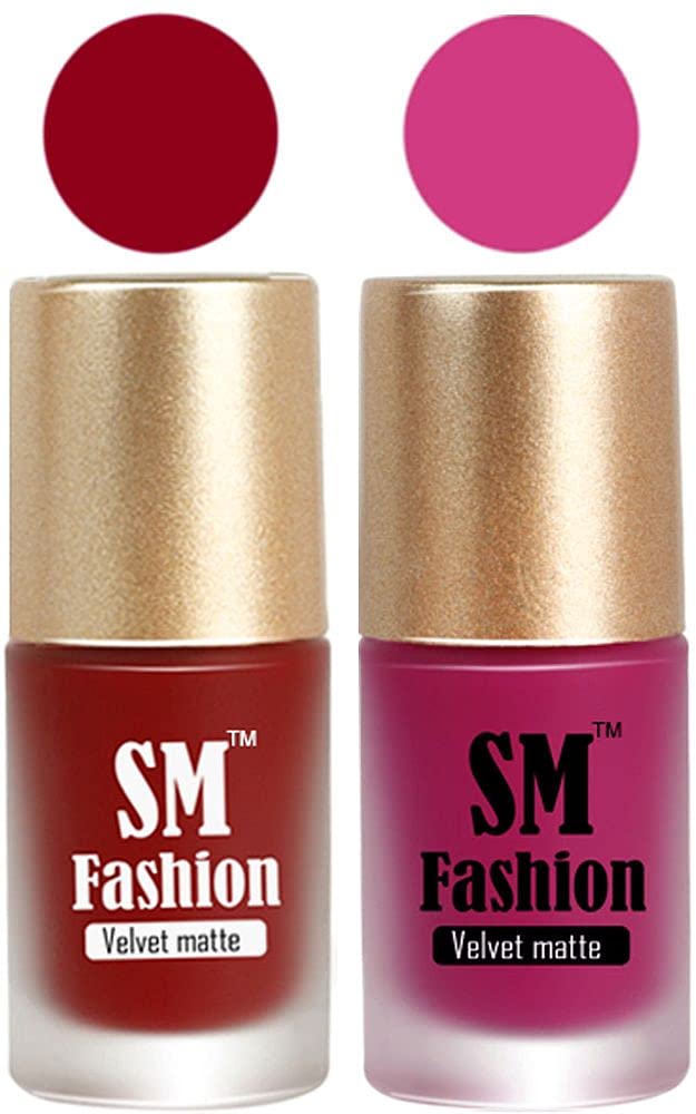 Nail Polishes, Berry Pink -Magenta Velvet Matte Nail Paint Combo Set of 2 Pcs 7ml each-image-12